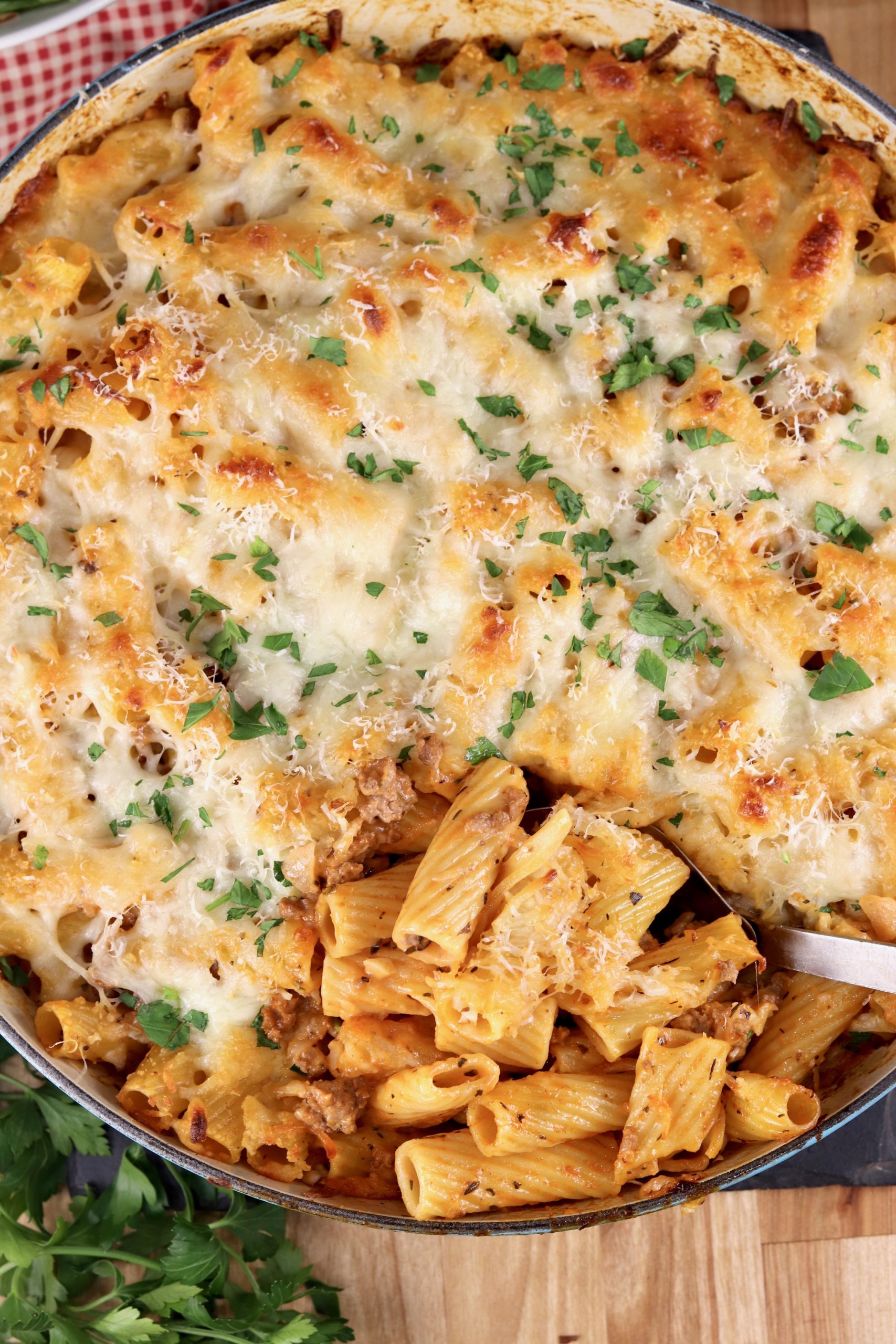 Beef Rigatoni Pasta Bake