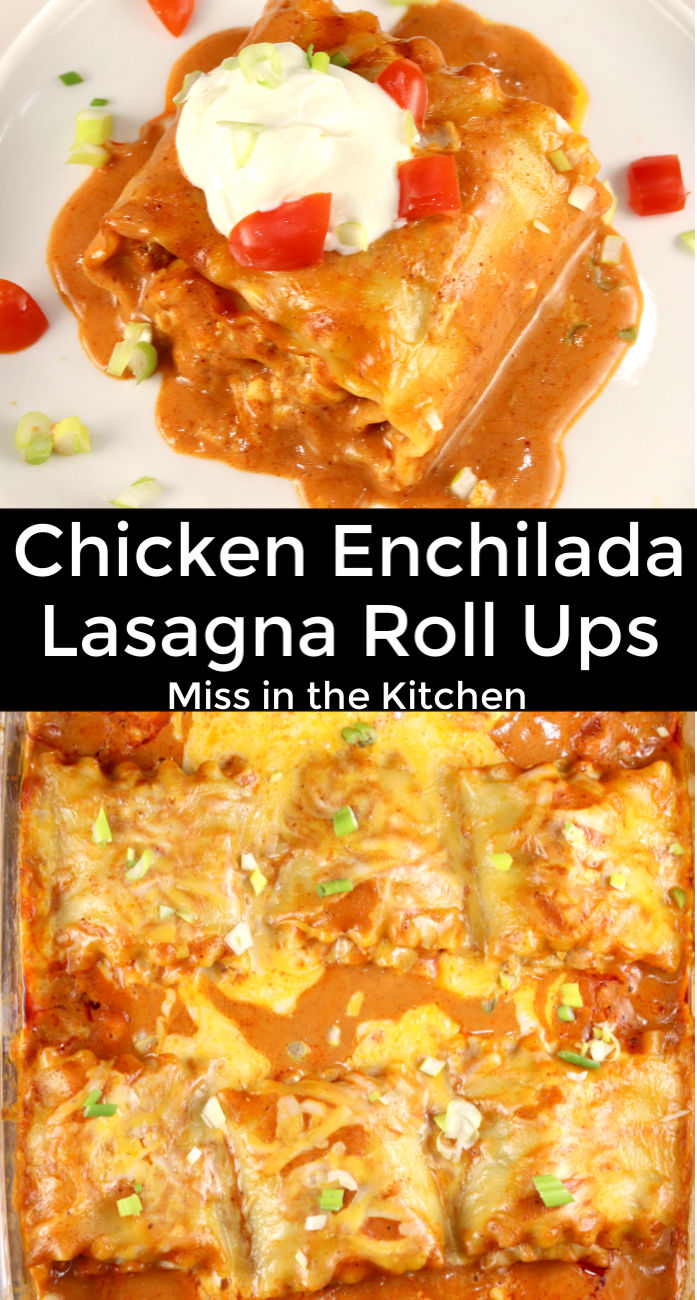 Chicken Enchilada Lasagna Roll Ups