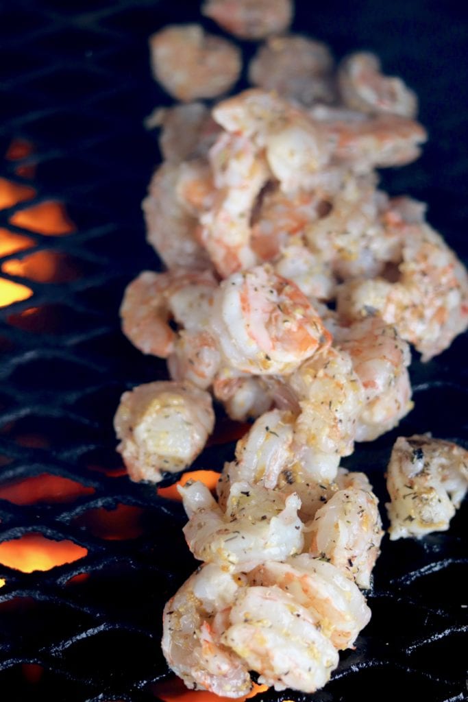 grilling shrimp