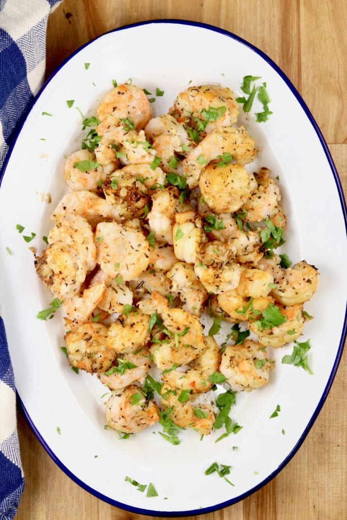 Platter of shrimp scampi 
