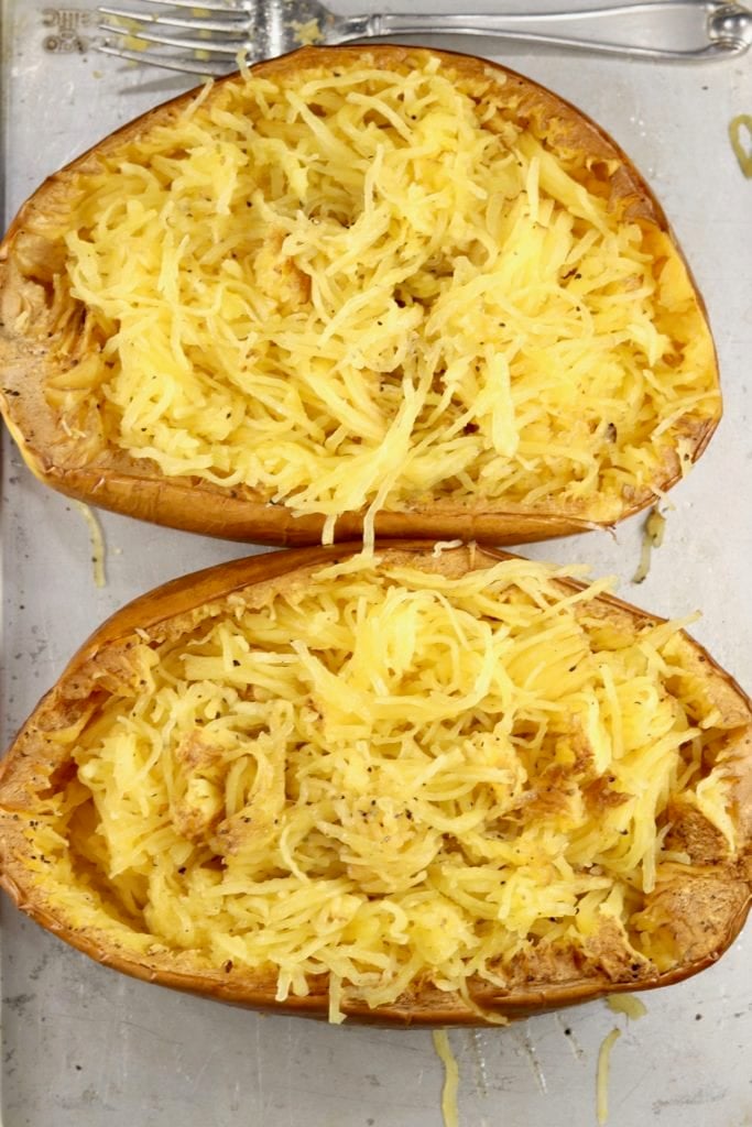Grilled Spaghetti Squash - shredded