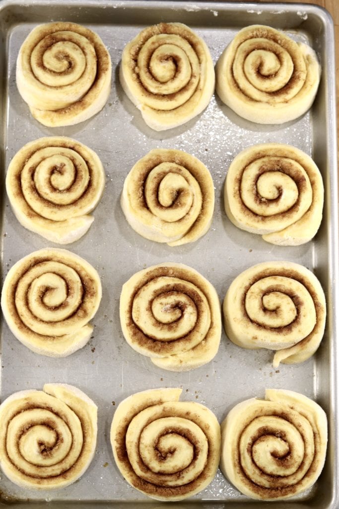 Cinnamon Roll Dough ready to bake