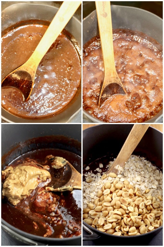 step by step making chocolate no bake cookies