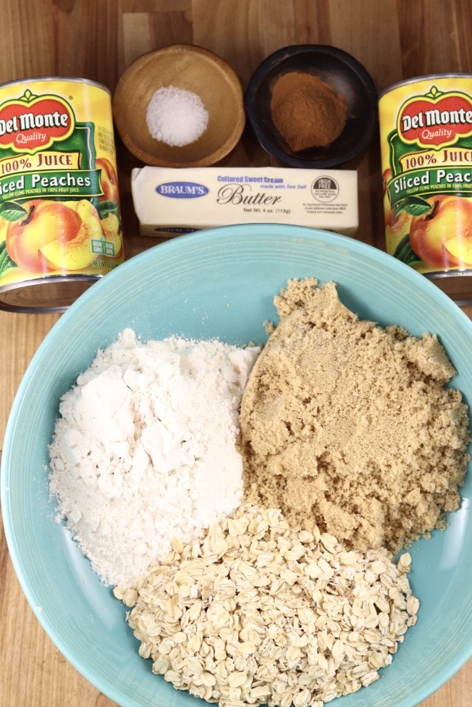 Ingredients for peach crisp