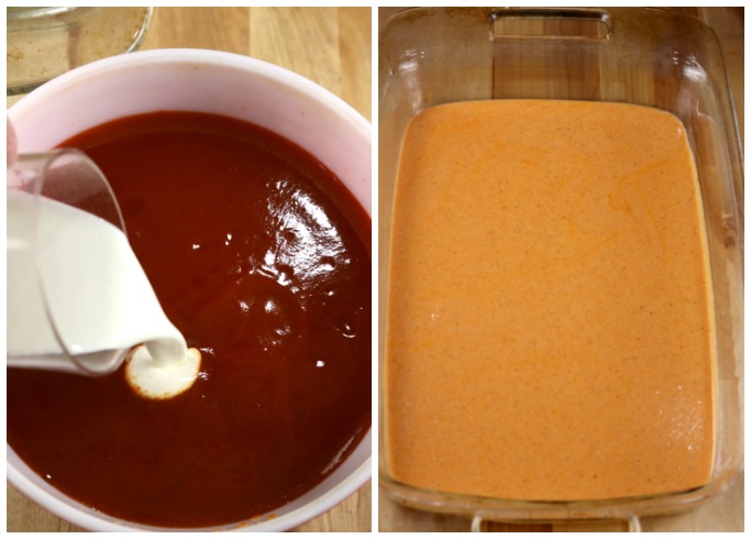 Making enchilada sauce for lasagna roll ups