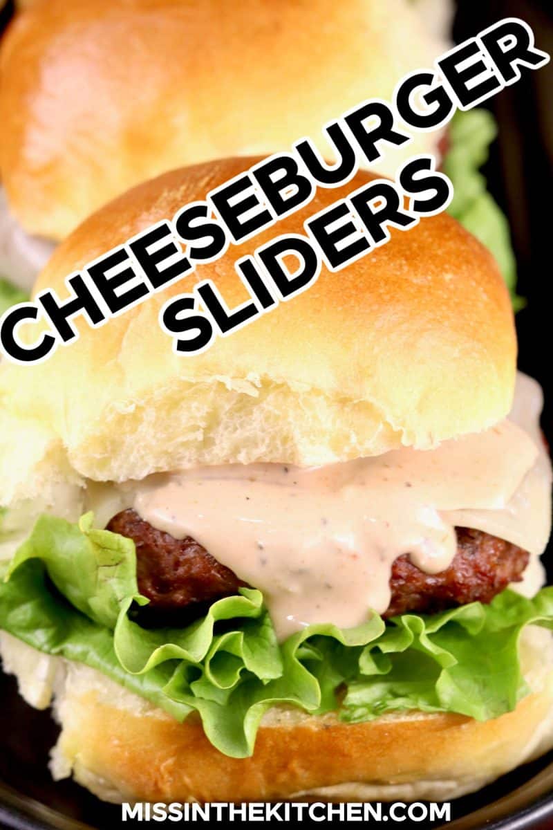 Cheeseburger sliders with burger sauce.