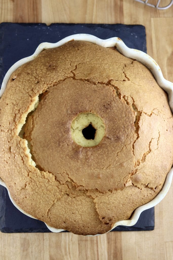 Baked bundt cake - overhead view
