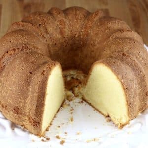 Million Dollar Pound Cake on a platter.