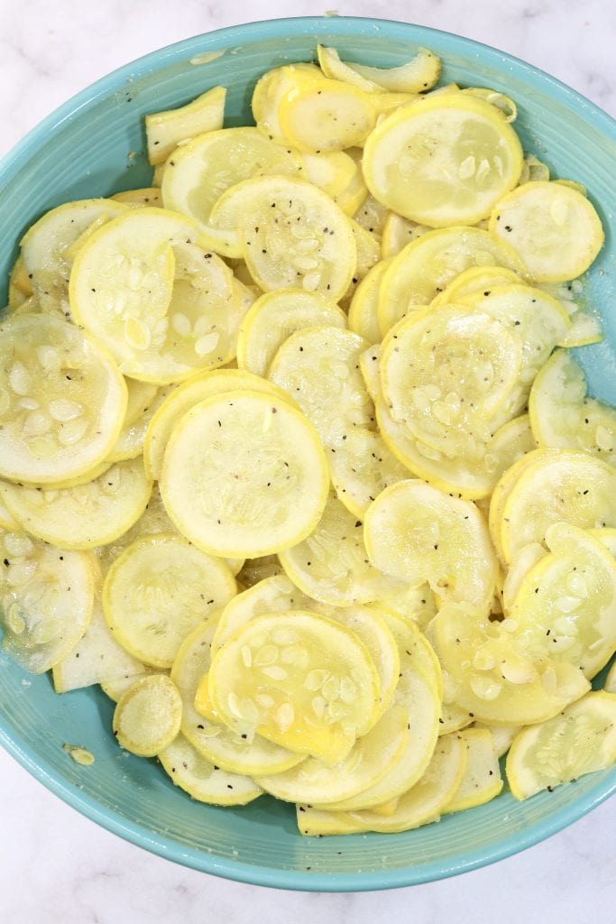 Sliced squash to bake, low carb and gluten free