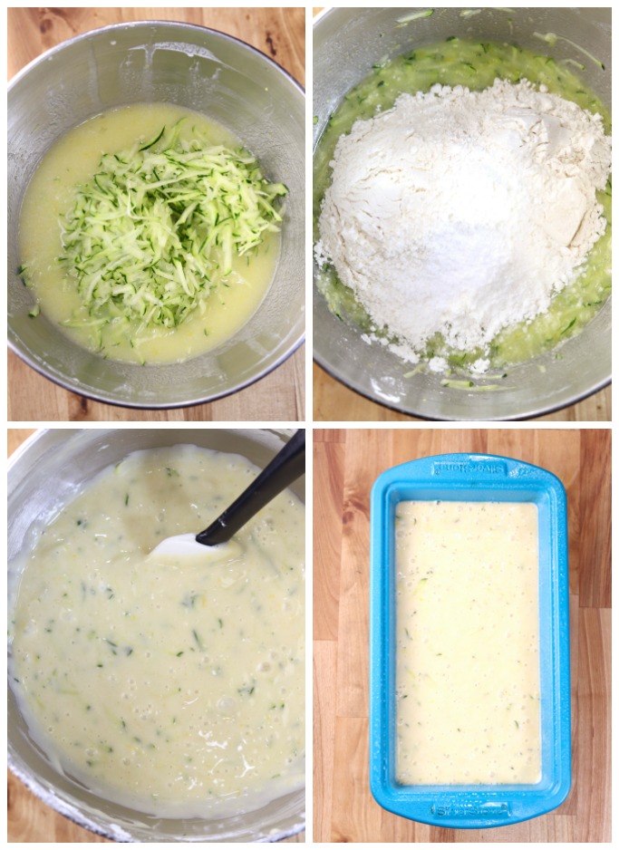 Step by step making zucchini cake