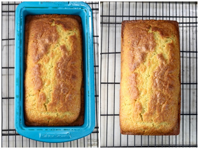 Baked zucchini cake and cooling on a wire rack