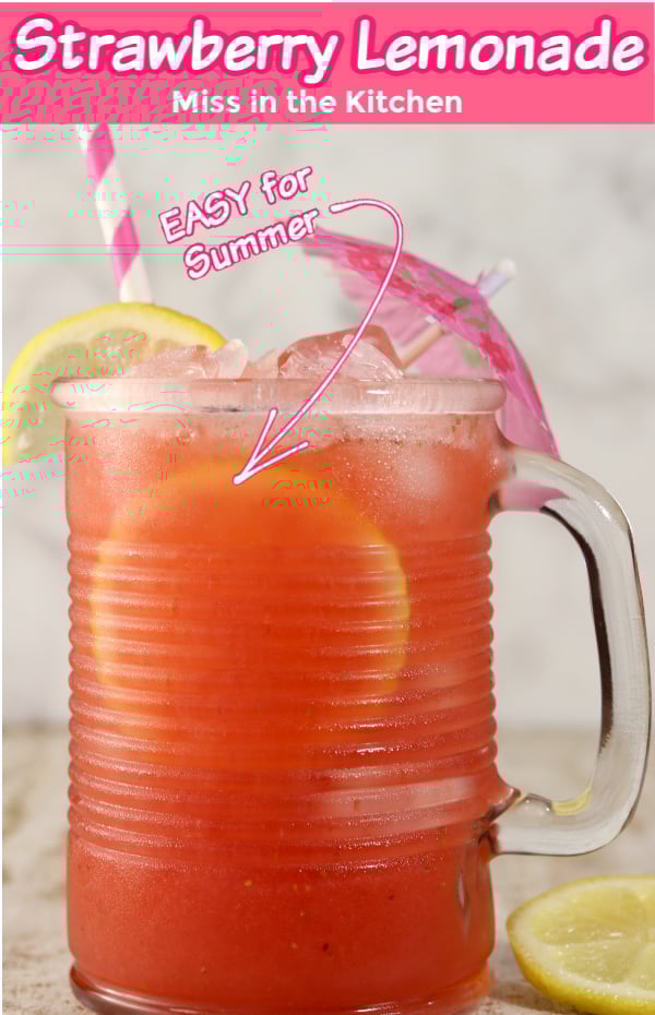 Strawberry Lemonade with text overlay
