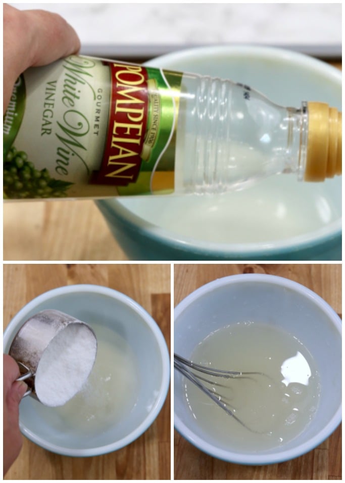 making sweet vinegar dressing for cucumber salad