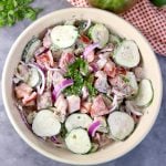 Creamy Cucumber Tomato Salad with herbs