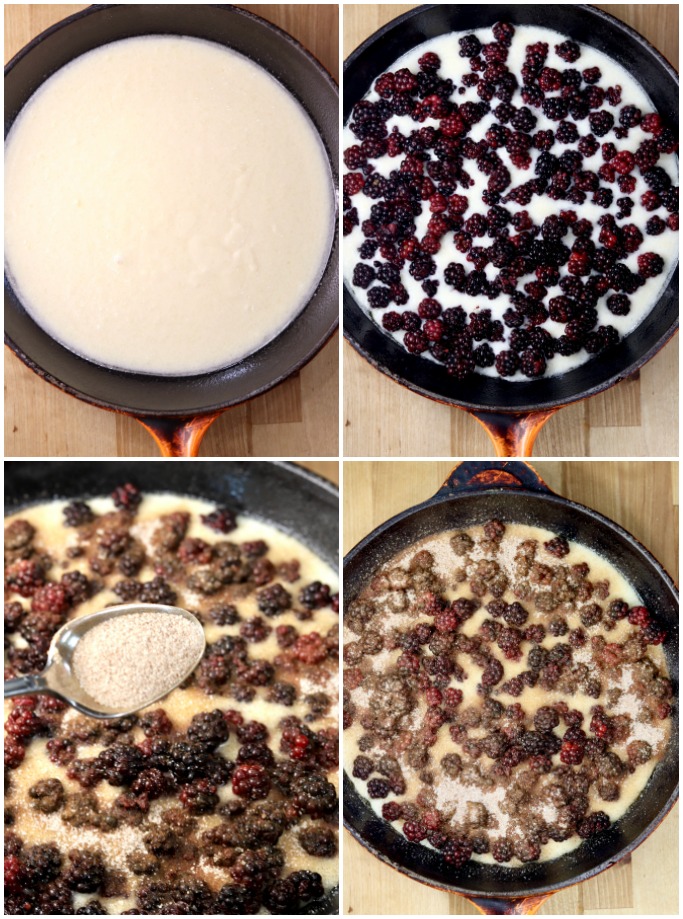 Blackberry Cobbler Skillet step by step photos