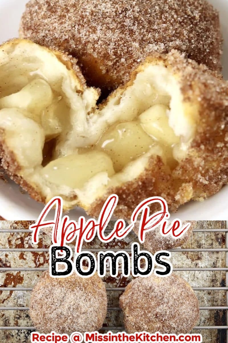 Collage apple pie bombs with text overlay.