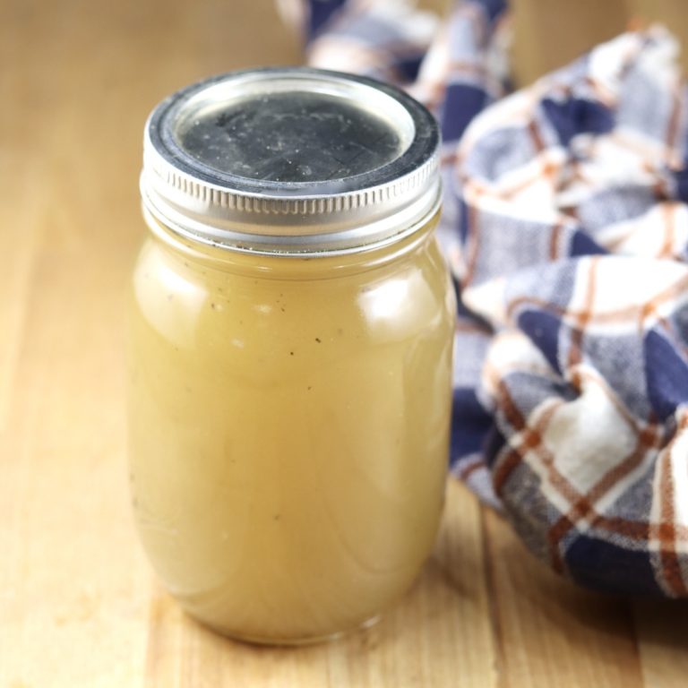 Jar of Homemade Chicken Broth