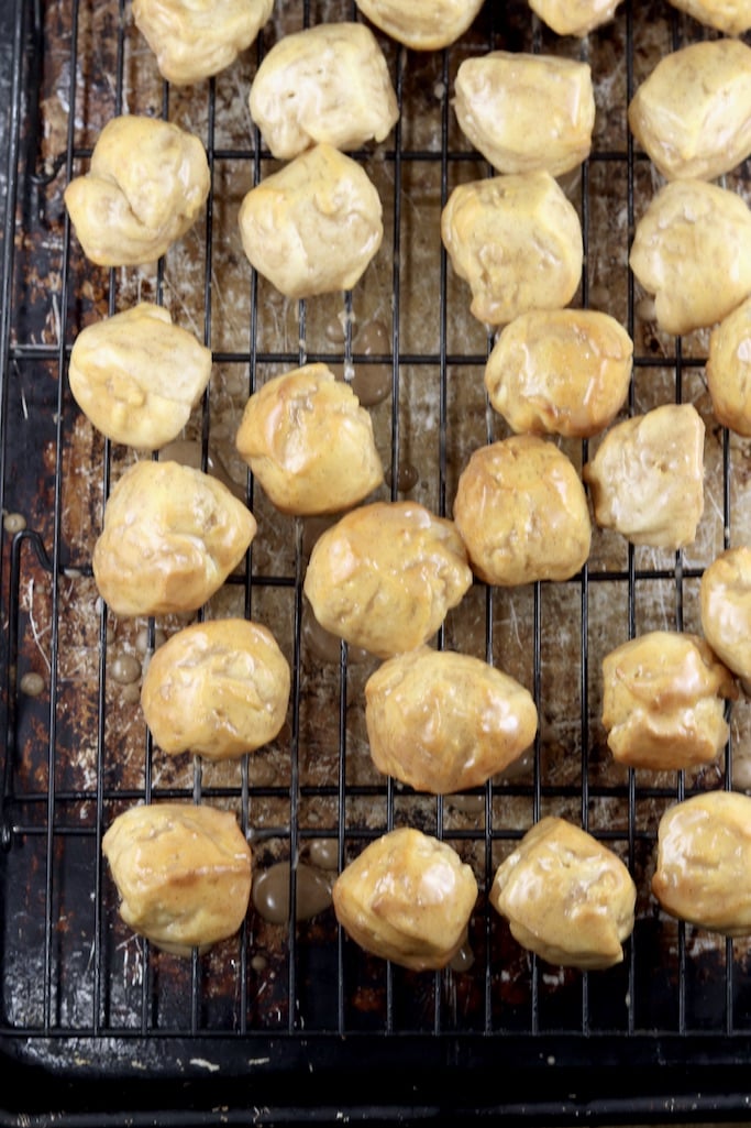 Wire rack of maple donut holes