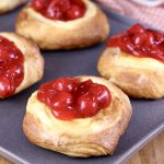 close up of cherry cheese danish