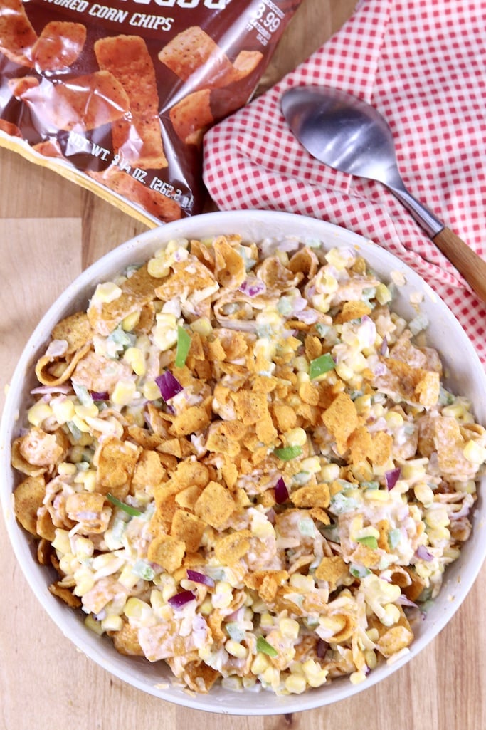 Corn salad with chili cheese Fritos