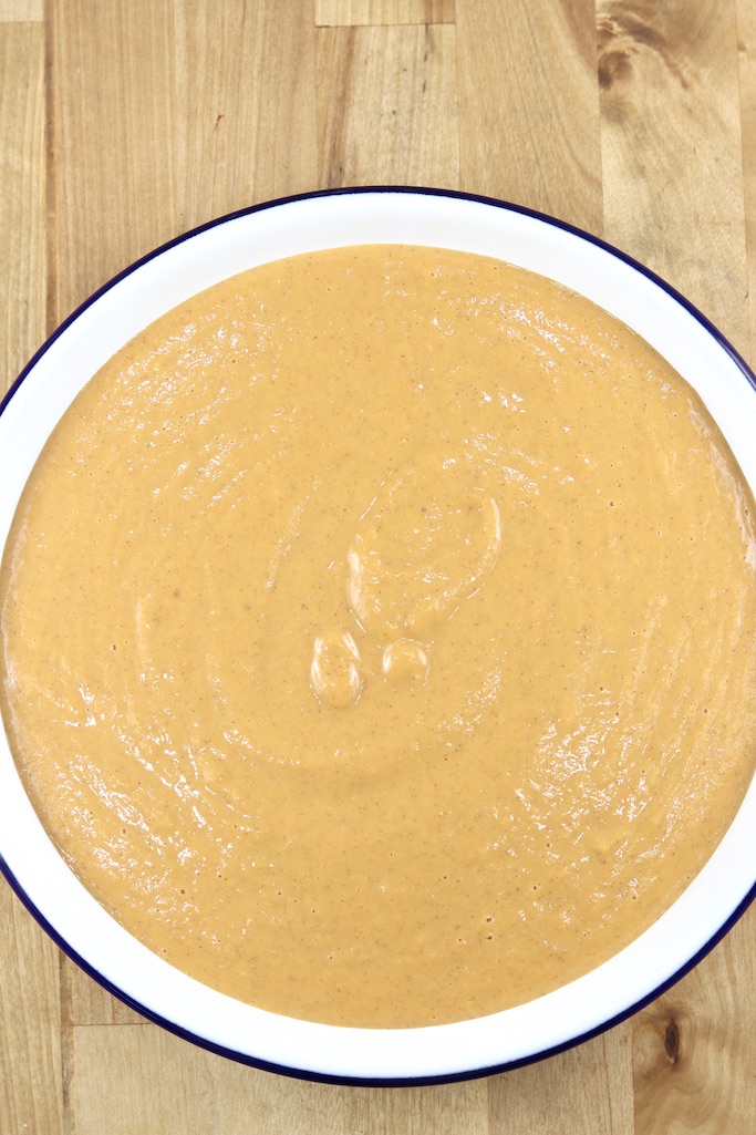 Pumpkin Pie filling in pie plate