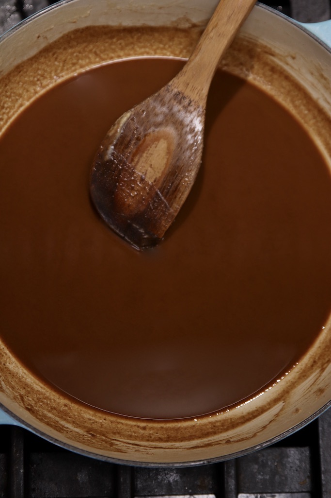 Dark brown roux for soup