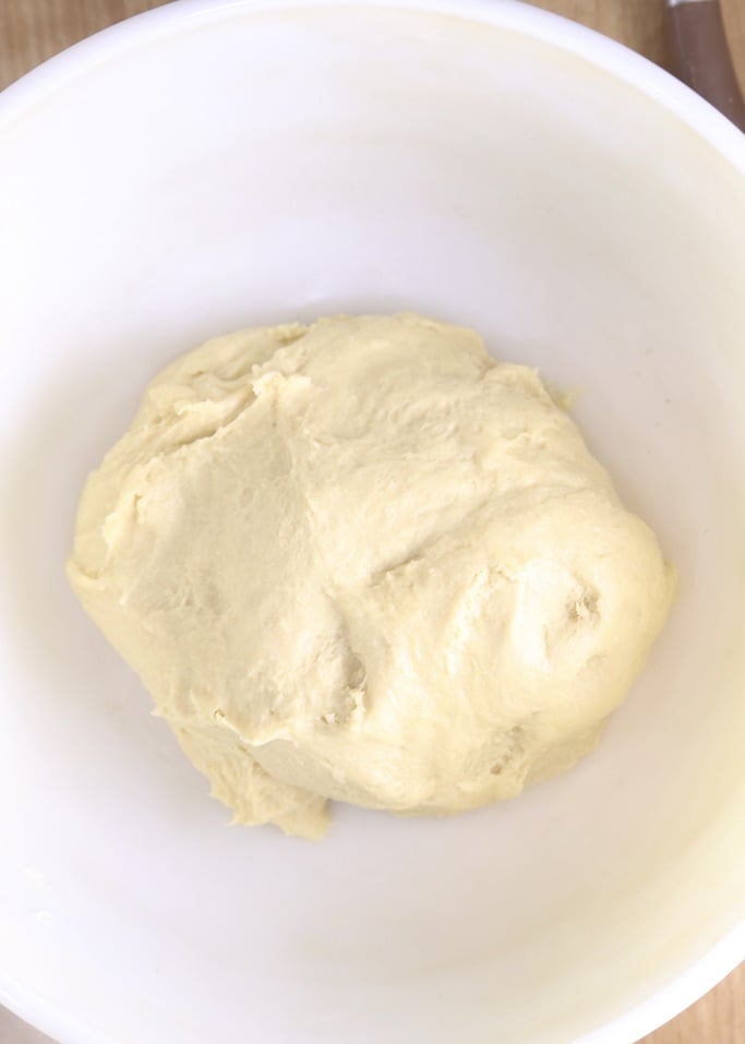 Dough ball in a bowl to rise