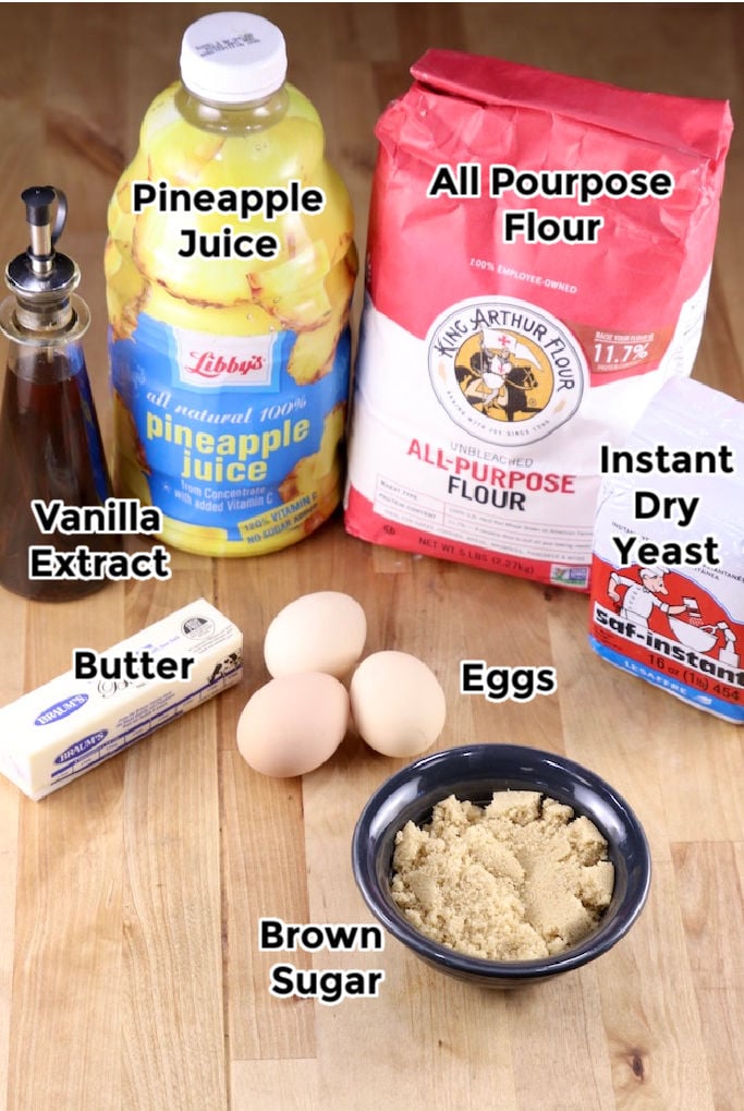 Ingredients for Hawaiian Rolls