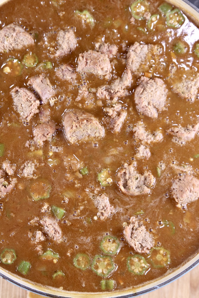 soup with smoked sausage added