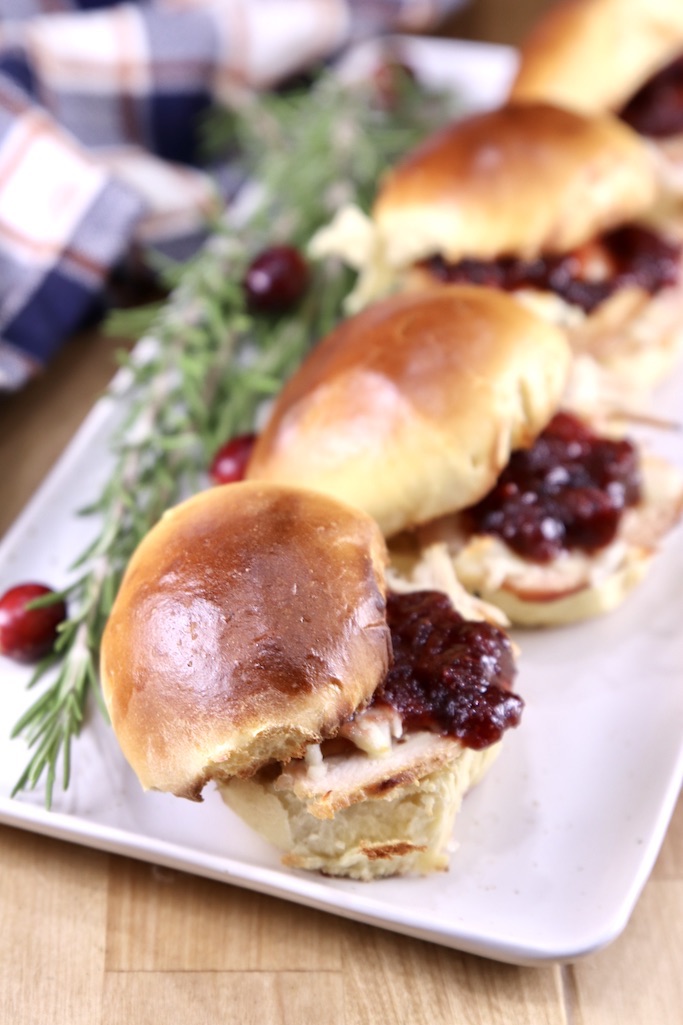 Closeup of turkey sliders