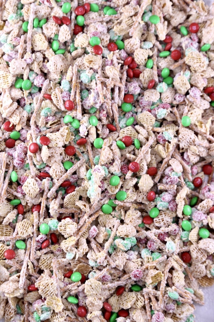White Chocolate Trash with Christmas M&M's