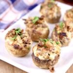 Sausage Stuffed Mushrooms on a platterAir Fryer Sausage Stuffed Mushrooms on a platter