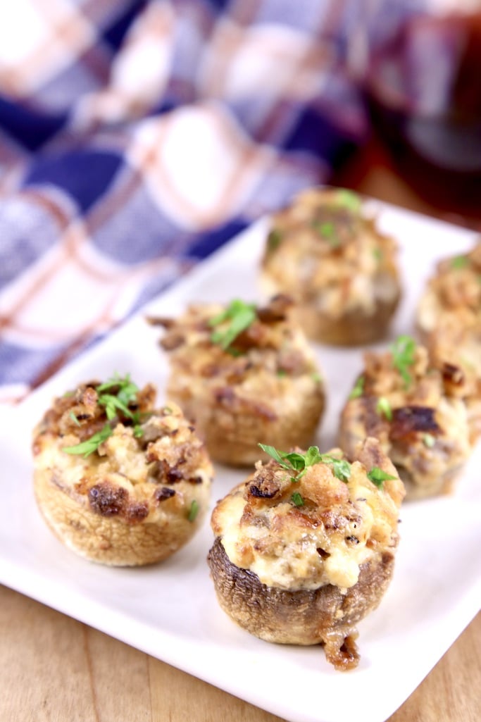 Air Fryer Sausage Stuffed Mushrooms