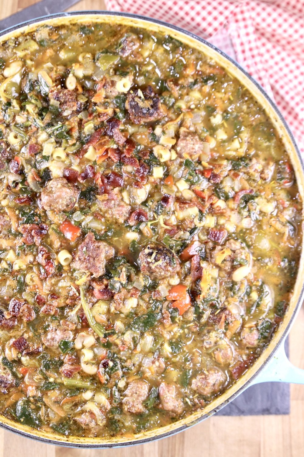 Pan of Italian Meatball Soup