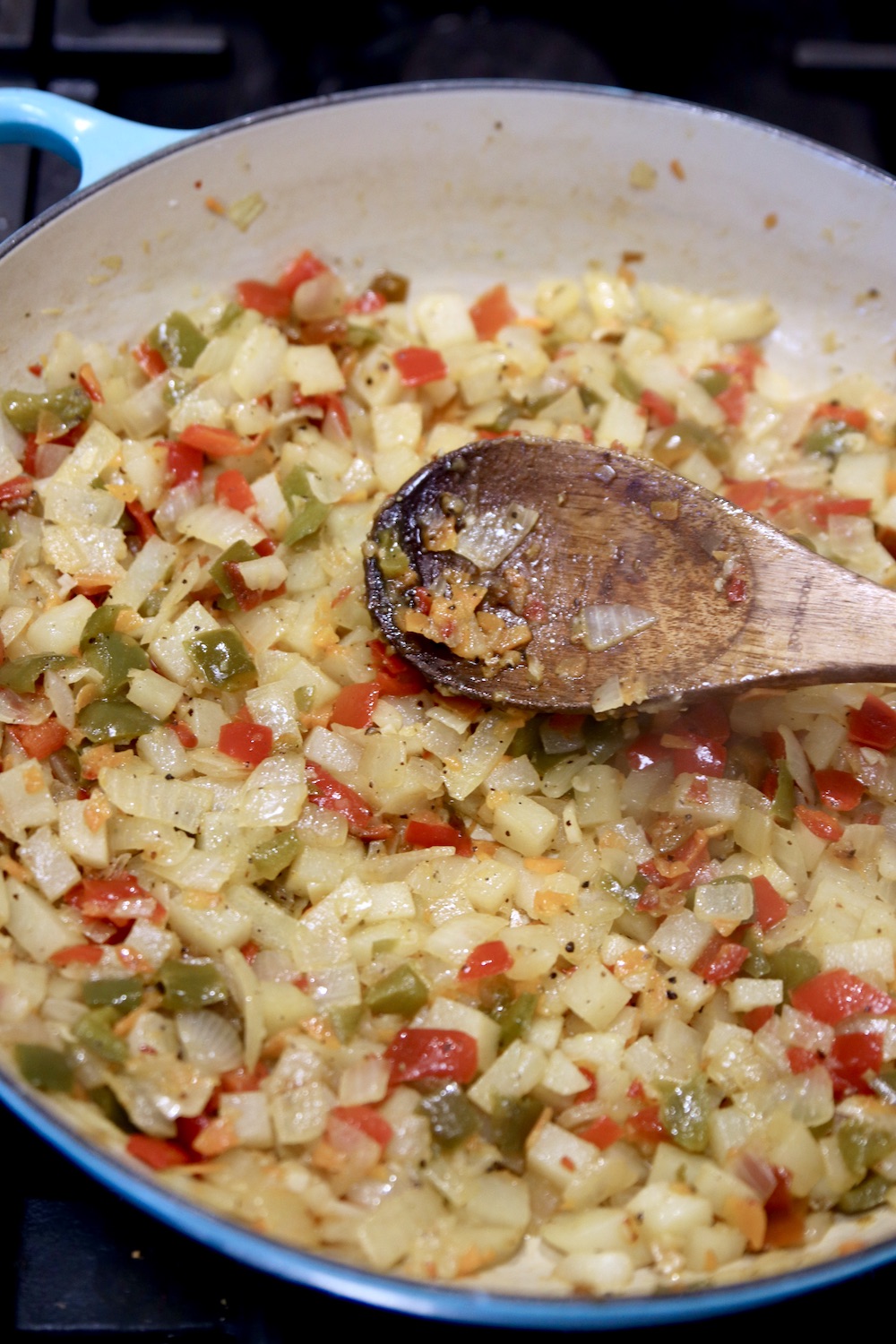 Cooked vegetables for soup