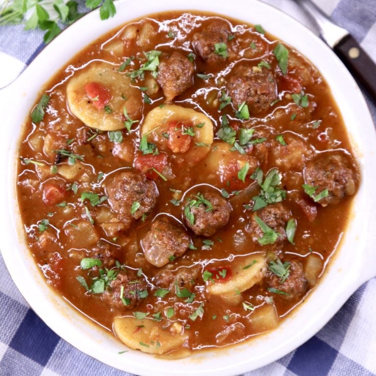 bowl of meatball soup