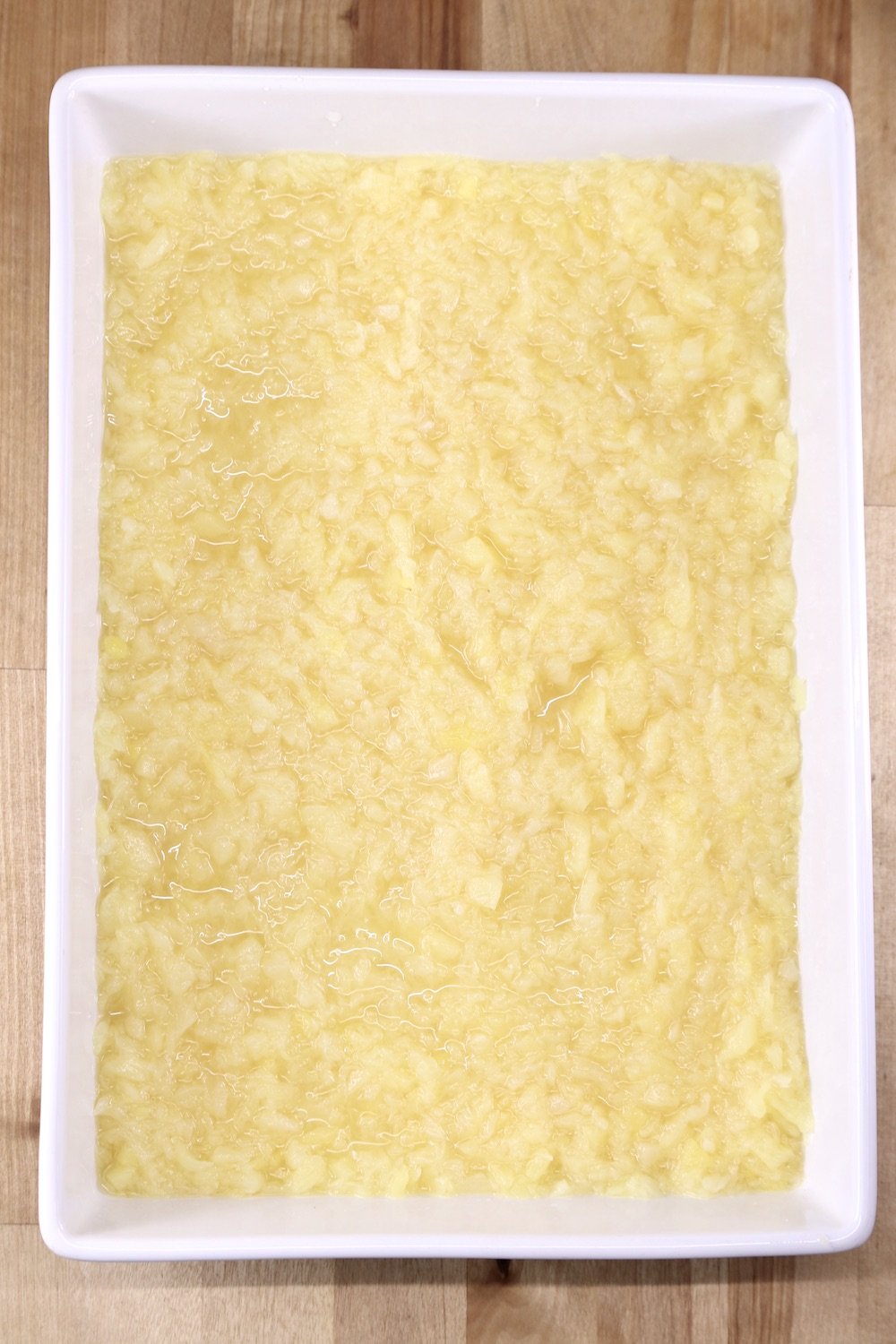 cake pan with crushed pineapple