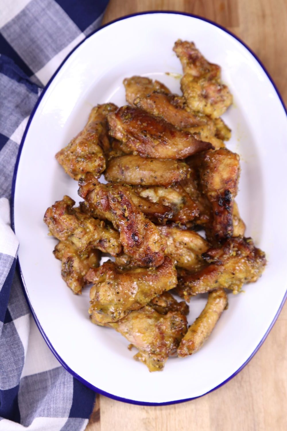 Mustard BBQ Wings on a platter