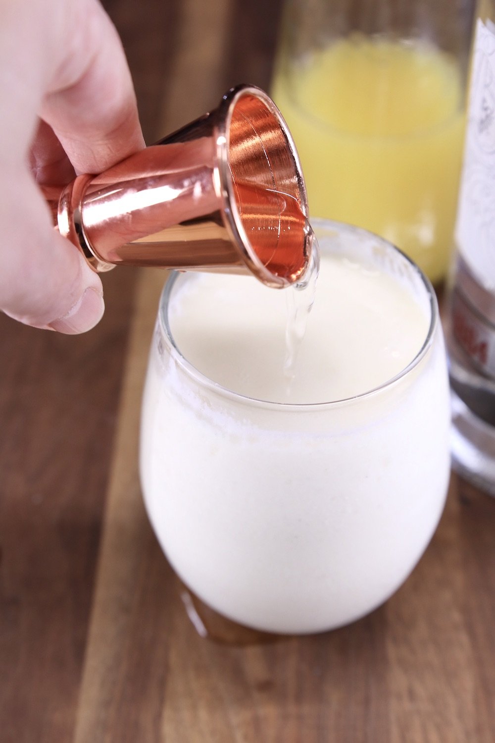 adding vodka to lemon milkshakes