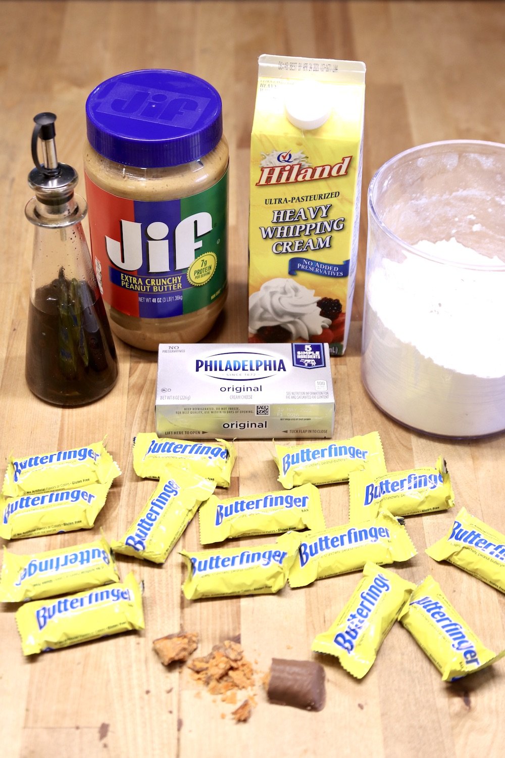 Ingredients for Butterfinger Cheesecakes