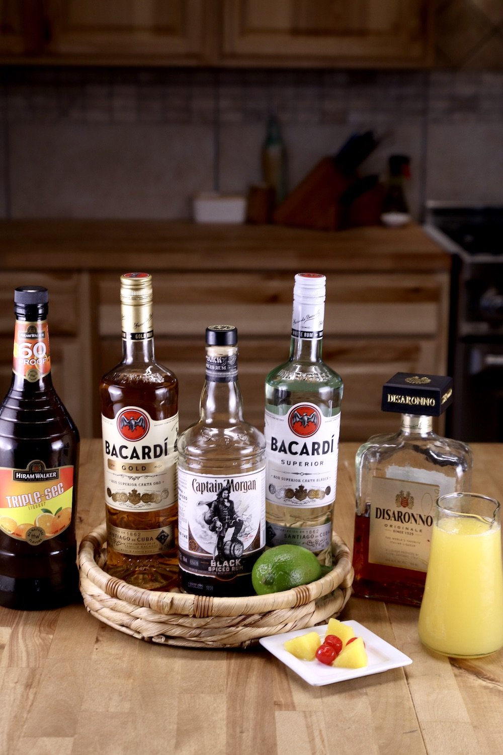 Ingredients for Mai Tai Cocktails