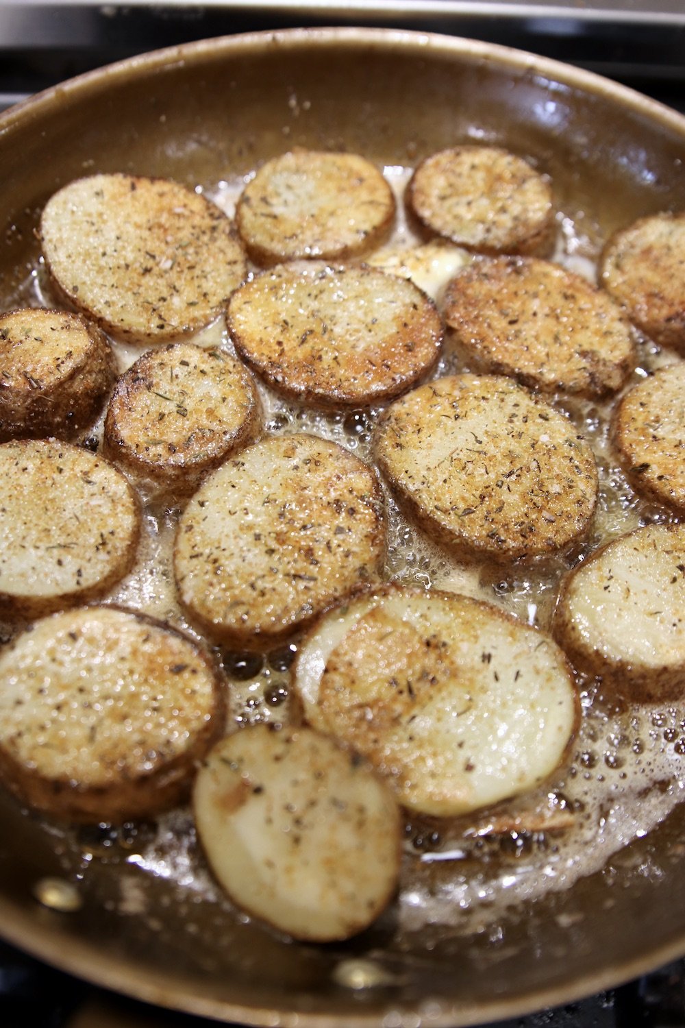 butter fried potato slices