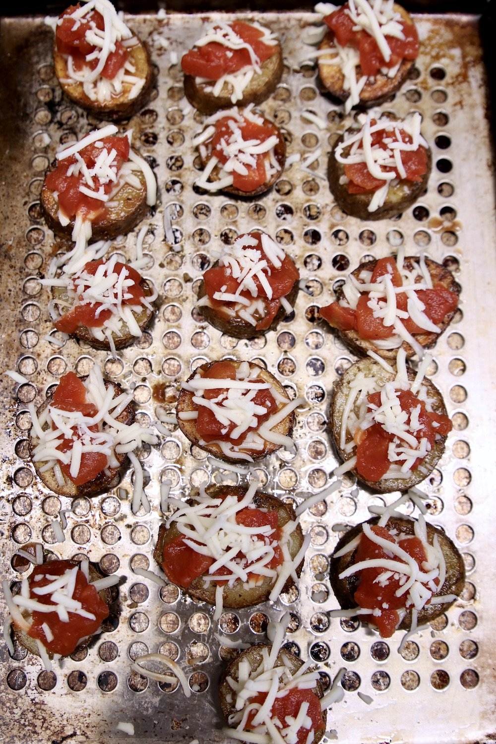 potatoes with bruschetta topping