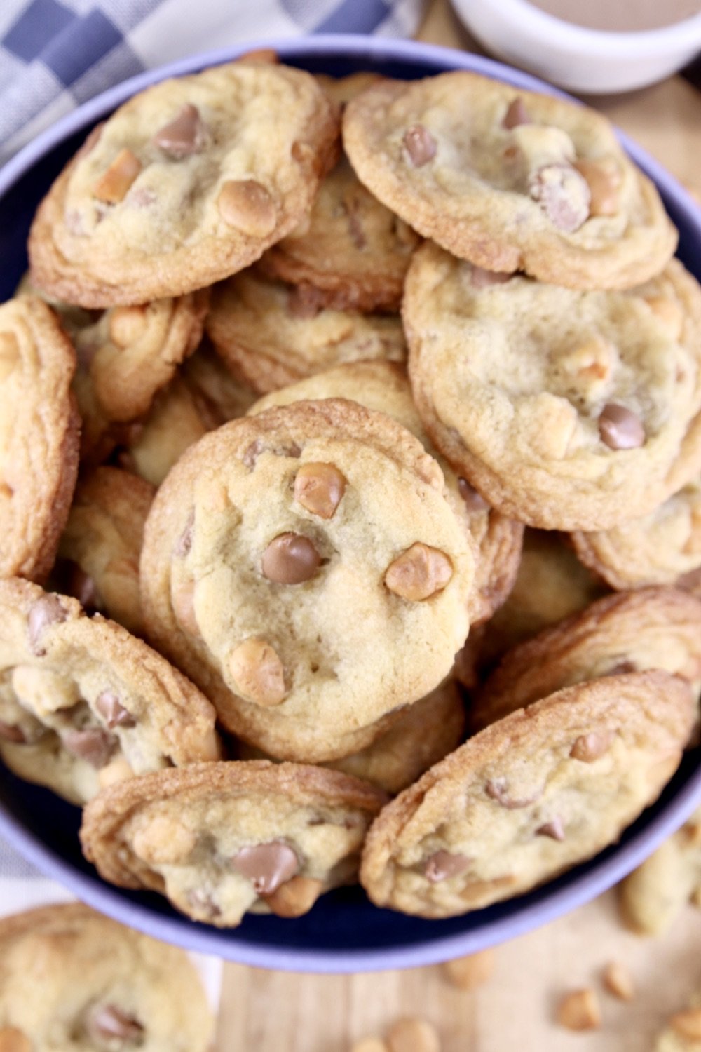 Bowl of macadamia nut chocolate chip cookies