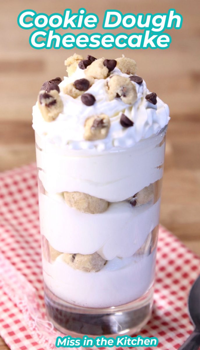 Cookie Dough Cheesecake with text overlay