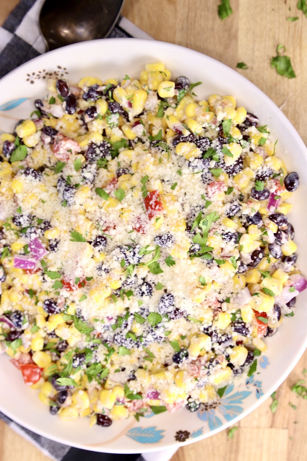 Bowl of black bean and corn salad