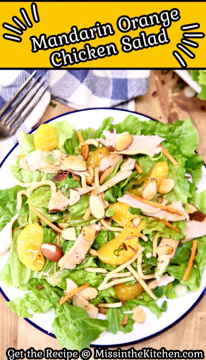 Mandarin Orange Chicken Salad with text overlay