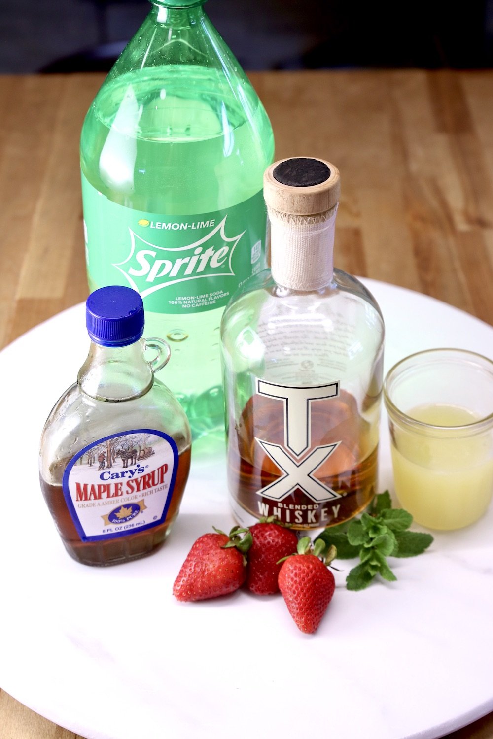 ingredients for whiskey cocktail