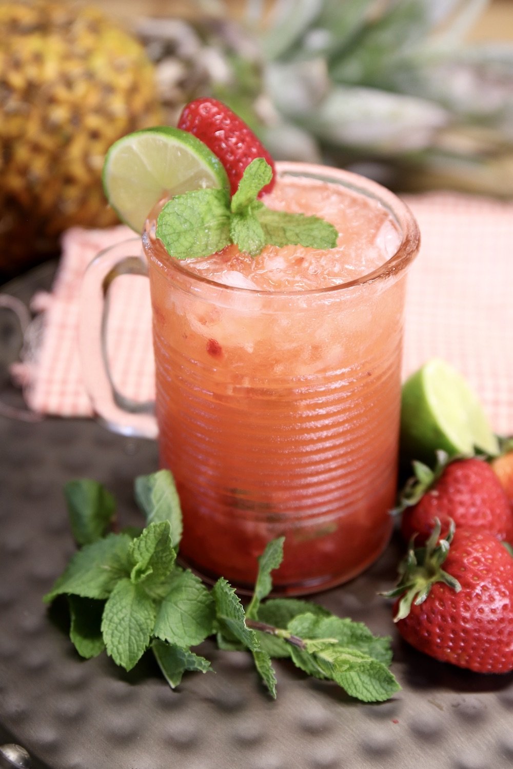 Strawberry Pineapple Mojitos