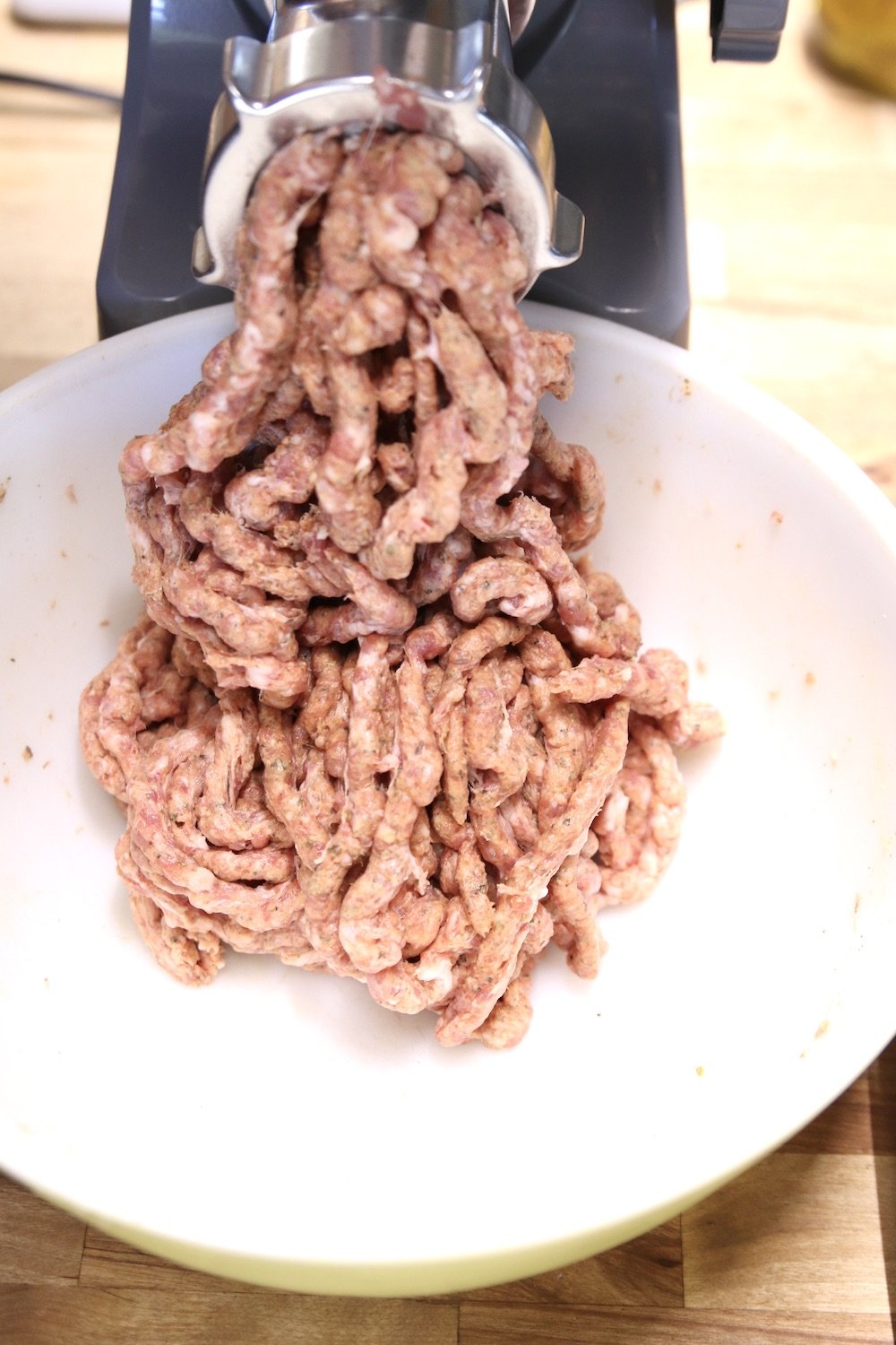 making ground sweet Italian sausage